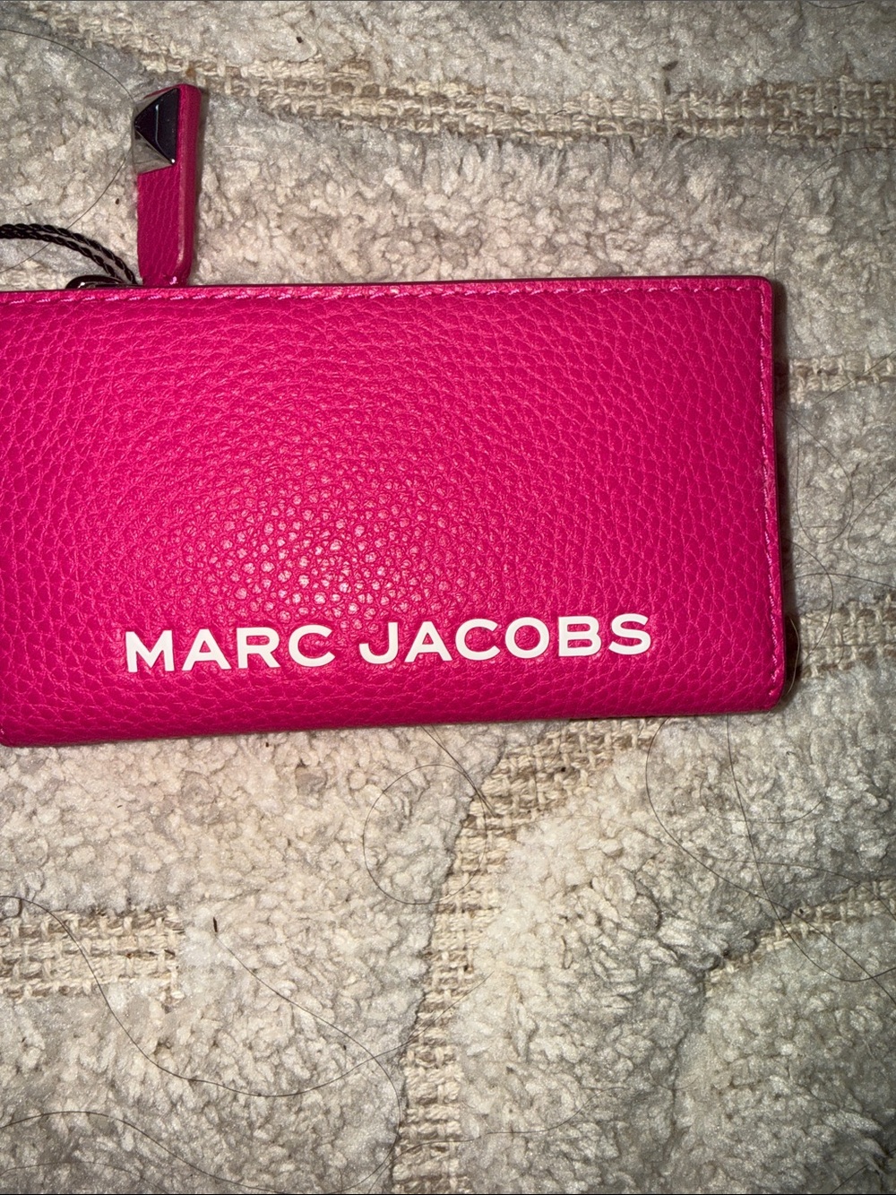 Marc Jacobs Fuchsia Pebbled Leather Zip Wallet